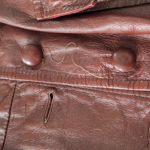 Vintage Faux Leather Trench Coat - Picture 8 of 13